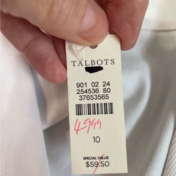 Talbots White Cotton Button-Down Shirt Top - Picture 6 of 8